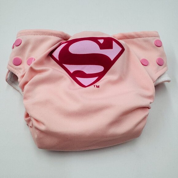 DC Comics Heroes Snap In One Cloth Diaper w/Cape Supergirl Adjustable - Picture 9 of 16